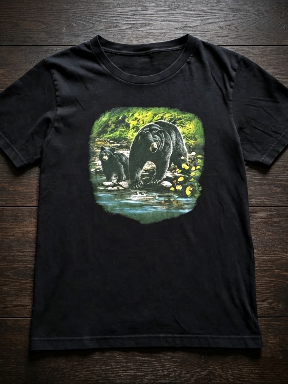 Bear and Cub Graphic T-Shirt, Vintage Nature Graphic Tee